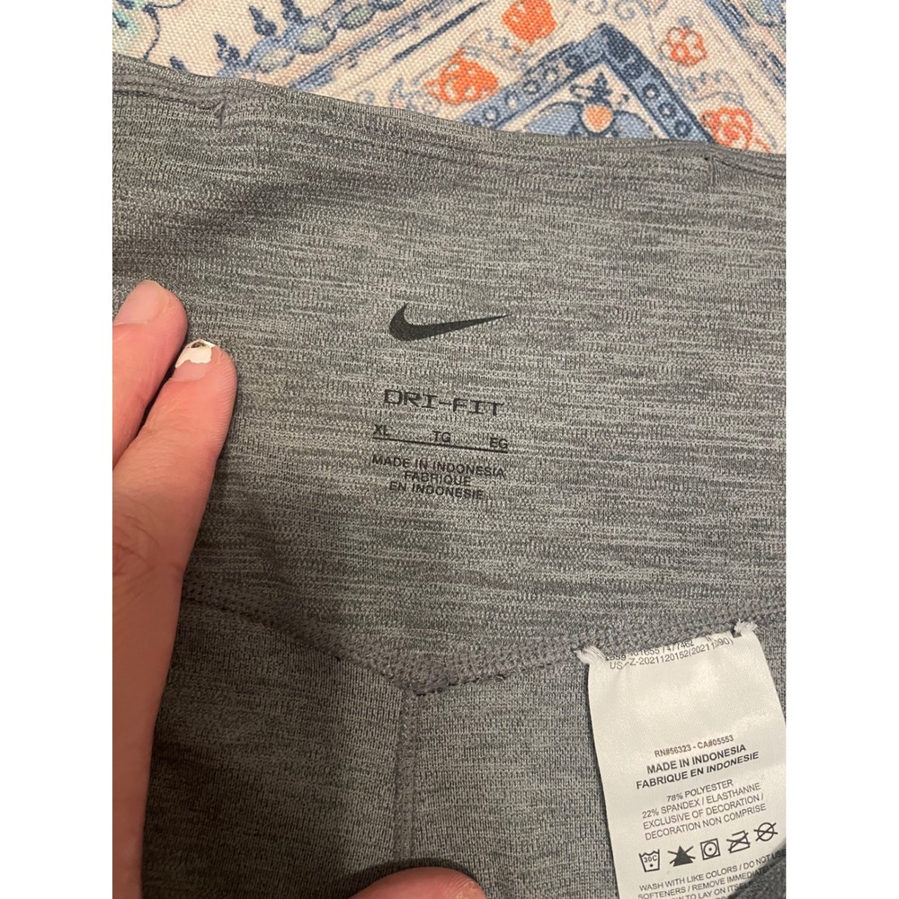 Nike Dri-FIT Womens XL Heathered Gray High Waisted Athletic Leggings DD0252-068 - Picture 2 of 4